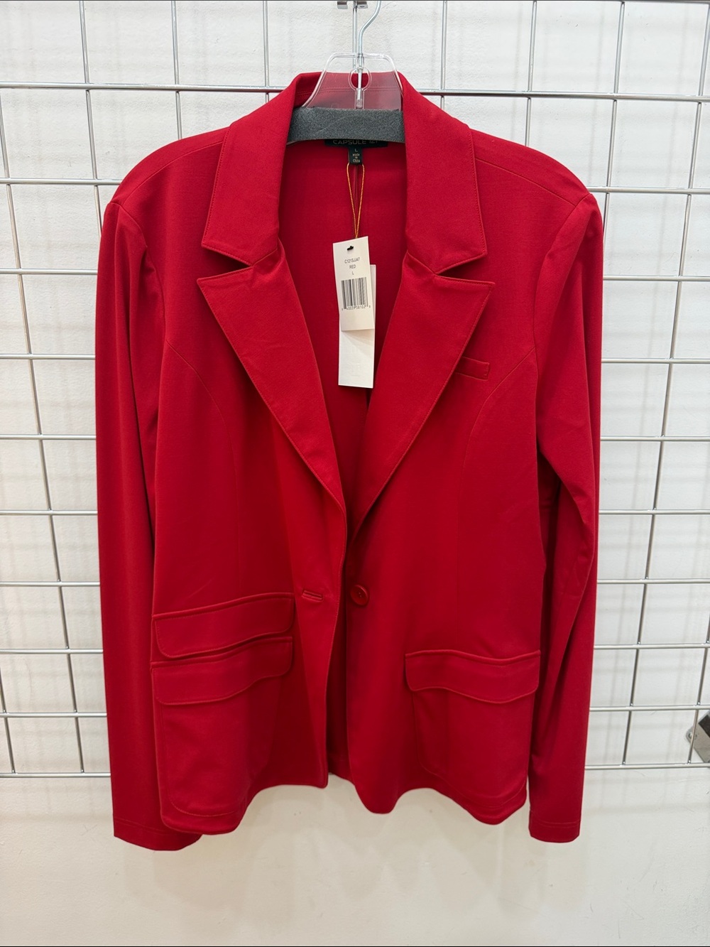 Tailored Red Women's Blazer Jacket - Classic Single-Button Blazer